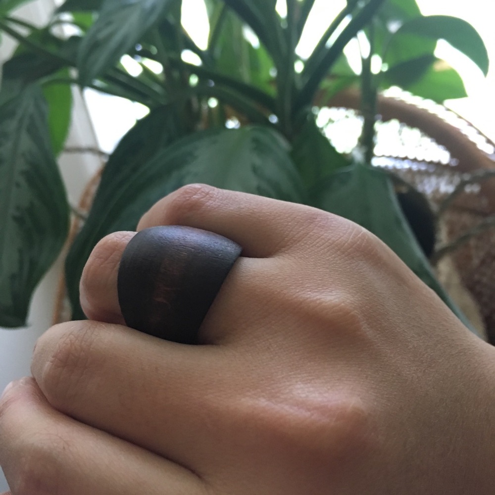 Handmade Minimalist yoga wood ring size 7/8/10